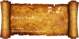 Pohli Leó névjegykártya